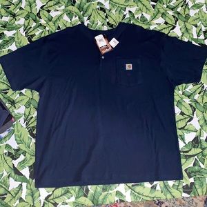 Carhartt NWT Men’s Navy 3 Button Short-Sleeve Shirt Size XXL